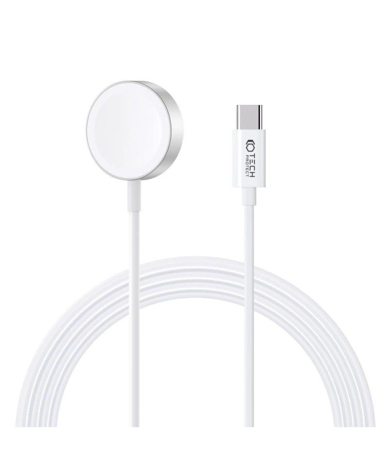 Tech-Protect UltraBoost Magnetic Inductive Charger with USB-C Connector for Apple Watch 1.2m - White