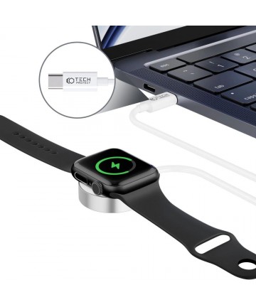 Tech-Protect UltraBoost Magnetic Inductive Charger with USB-C Connector for Apple Watch 1.2m - White