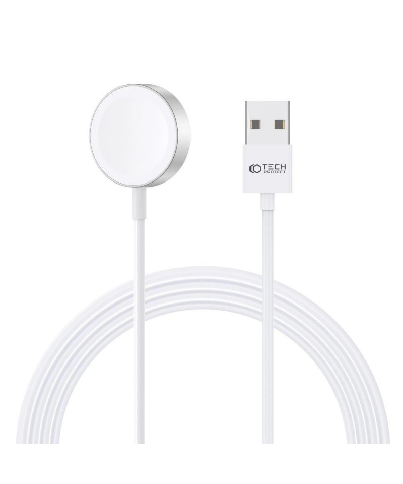 Tech-Protect UltraBoost Magnetic Inductive Charger with USB-A Connector for Apple Watch 1.2m - White