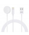 Tech-Protect UltraBoost 2in1 Magnetic Charger with USB-C / Lightning Cables for Apple Watch 1.5m - White