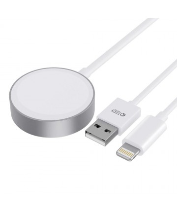 Tech-Protect UltraBoost 2in1 Magnetic Charger with USB-C / Lightning Cables for Apple Watch 1.5m - White