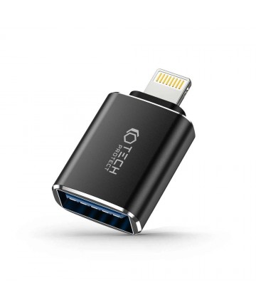 Tech-Protect UltraBoost Lightning (Male) / USB-A (Female) OTG Adapter - Black