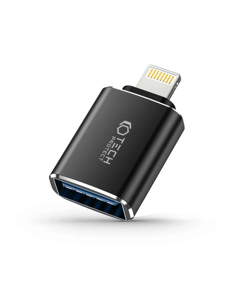 Tech-Protect UltraBoost Lightning (Male) / USB-A (Female) OTG Adapter - Black