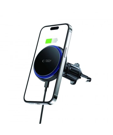 Tech-Protect MM15W-V4 Car Phone Holder with MagSafe 15W Inductive Charger for Air Vent - Black