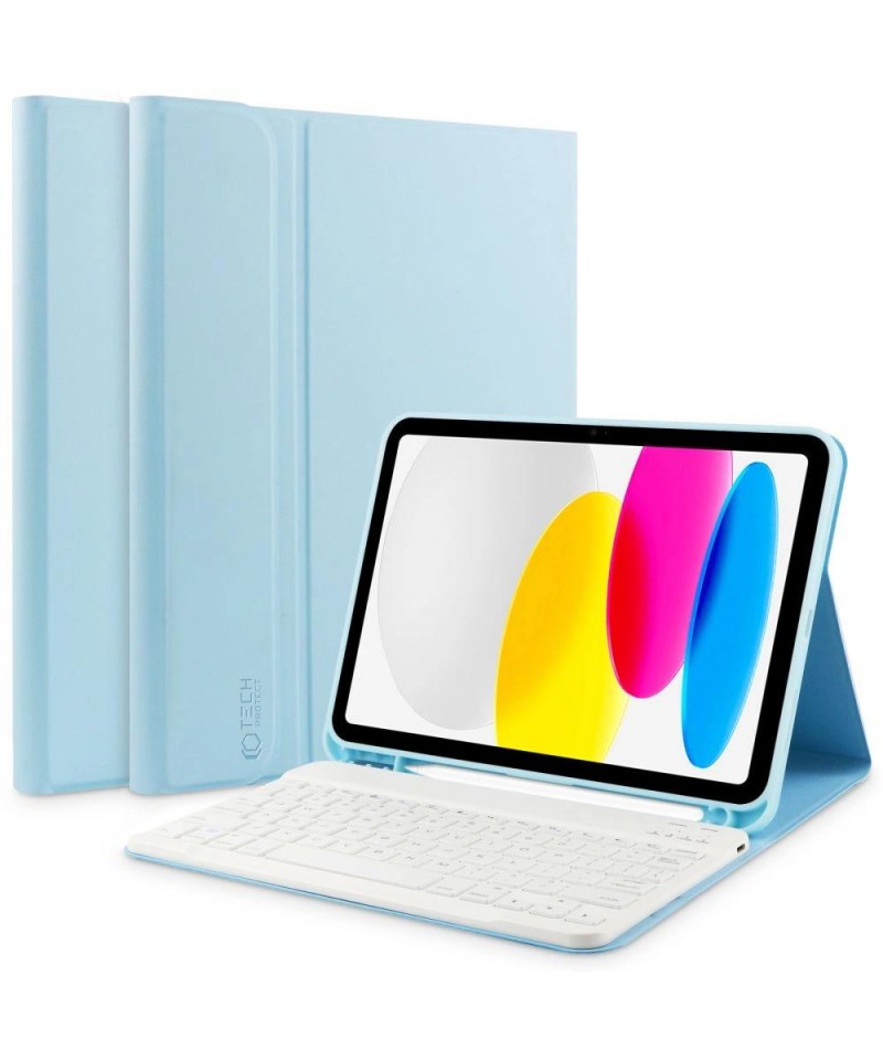 Tech-Protect SC Pen + Keyboard Case with Keyboard for iPad 10.9" 2022 - Light Blue