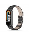 Tech-Protect Leatherfit strap for Xiaomi Smart Band 8 / 8 NFC - black
