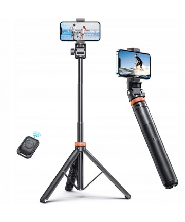 Tech-Protect L03S Bluetooth selfie stick with remote control, tripod up to 148cm and head 180 - black