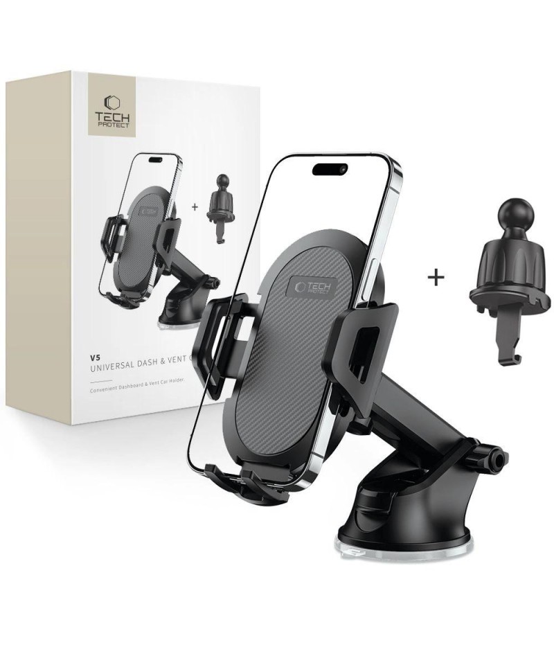Tech-Protect V5 Car Phone Holder for Cockpit/Air Vent - Black