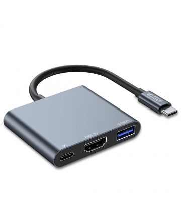 HUB Tech-Protect V1 3in1 USB-C - USB-A 3.0 / USB-C PD 100W / HDMI 4K 30Hz - gray