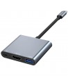 HUB Tech-Protect V1 3in1 USB-C - USB-A 3.0 / USB-C PD 100W / HDMI 4K 30Hz - gray