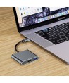 HUB Tech-Protect V1 3in1 USB-C - USB-A 3.0 / USB-C PD 100W / HDMI 4K 30Hz - gray