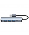 HUB Tech-Protect V0 5in1 USB-A - USB-A 3.0 / 3x USB-A 2.0 / USB-C - gray