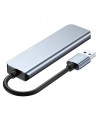 HUB Tech-Protect V0 5in1 USB-A - USB-A 3.0 / 3x USB-A 2.0 / USB-C - gray