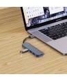 HUB Tech-Protect V0 5in1 USB-A - USB-A 3.0 / 3x USB-A 2.0 / USB-C - gray