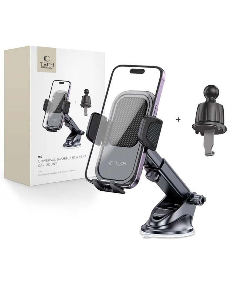 Tech-Protect V6 Car Phone Holder for Cockpit/Air Vent - Black