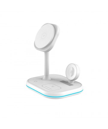 Tech-Protect QI15W-A27 3-in-1 inductive charger with MagSafe stand for smartphone / Apple Watch / AirPods - white