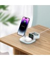 Tech-Protect QI15W-A27 3-in-1 inductive charger with MagSafe stand for smartphone / Apple Watch / AirPods - white