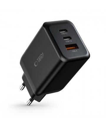 Tech-Protect C65W charger 2x USB-C PD 65W / USB-A QC 3.0 - black