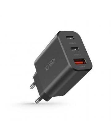 Tech-Protect NC30W charger 2x USB-C PD 30W / USB-A QC 3.0 - black