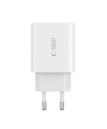Tech-Protect NC30W charger 2x USB-C PD 30W / USB-A QC 3.0 - white
