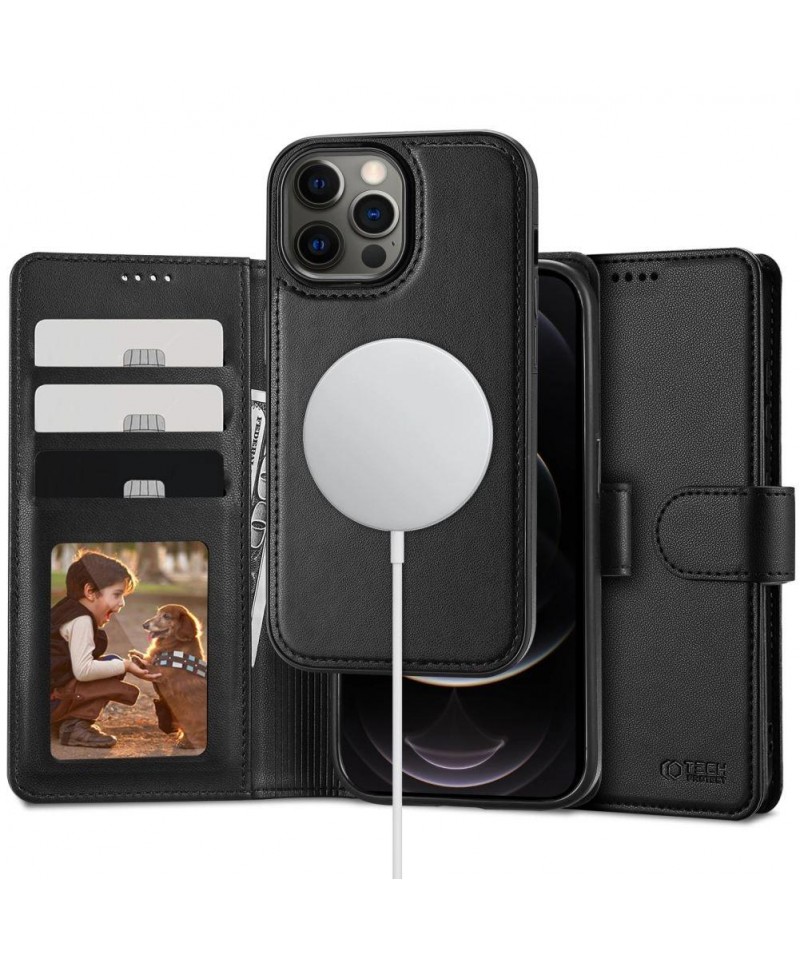 Tech-Protect Wallet MagSafe case for iPhone 12 / 12 Pro - black