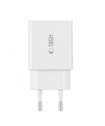 Tech-Protect NC30W USB-C PD 30W / USB-A QC 3.0 charger - white