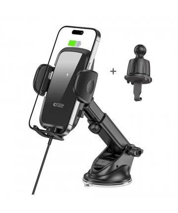 Tech-Protect CM15W-V1 Car Phone Holder with 15W Inductive Charger for Cockpit/Air Vent - Black