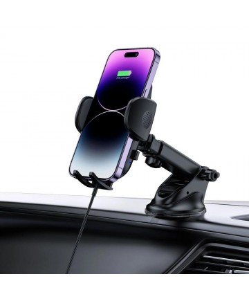 Tech-Protect CM15W-V1 Car Phone Holder with 15W Inductive Charger for Cockpit/Air Vent - Black