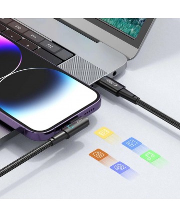 Tech-Protect UltraBoost L Cable Lightning (angled) / USB-C (straight) PD 20W 3A 1m - gray
