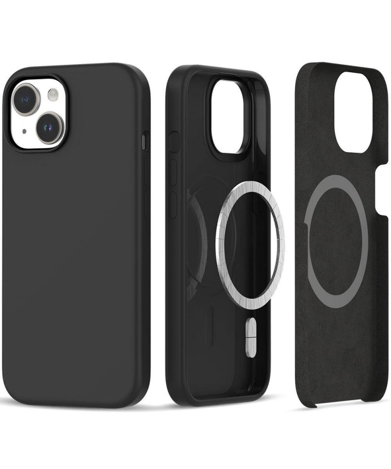 Tech-Protect Silicone MagSafe iPhone 15 Case - Matte Black
