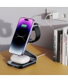 Tech-Protect QI15W-A29 3-in-1 Inductive Charger with MagSafe for Smartphone / Apple Watch / AirPods - Black