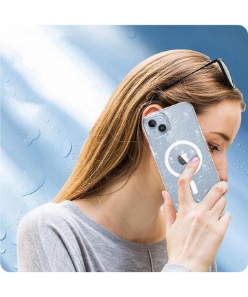 Tech-Protect FlexAir Hybrid MagSafe iPhone 15 Case - Clear Glitter
