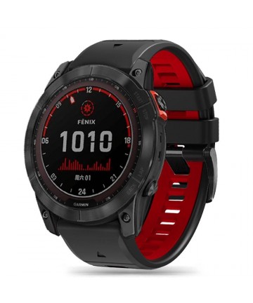 Tech-Protect IconBand Pro Strap for Garmin Fenix 3 / 5X / 3HR / 5X Plus / 6X / 6X Pro / 7X - Black/Red