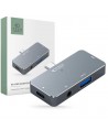 HUB Tech-Protect V6 4in1 USB-C - USB-A 3.0 / USB-C PD100W / HDMI / mini jack 3.5mm - gray