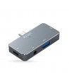 HUB Tech-Protect V6 4in1 USB-C - USB-A 3.0 / USB-C PD100W / HDMI / mini jack 3.5mm - gray