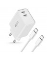 Tech-Protect C35W 2x USB-C PD 35W charger with USB-C / USB-C cable - white