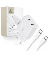 Tech-Protect C20W 2x USB-C PD 20W charger with USB-C / USB-C cable - white