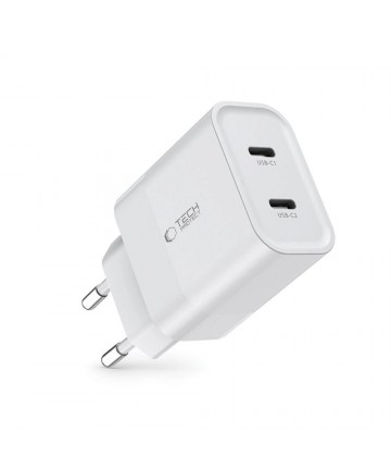 Tech-Protect C20W charger 2x USB-C PD 20W - white