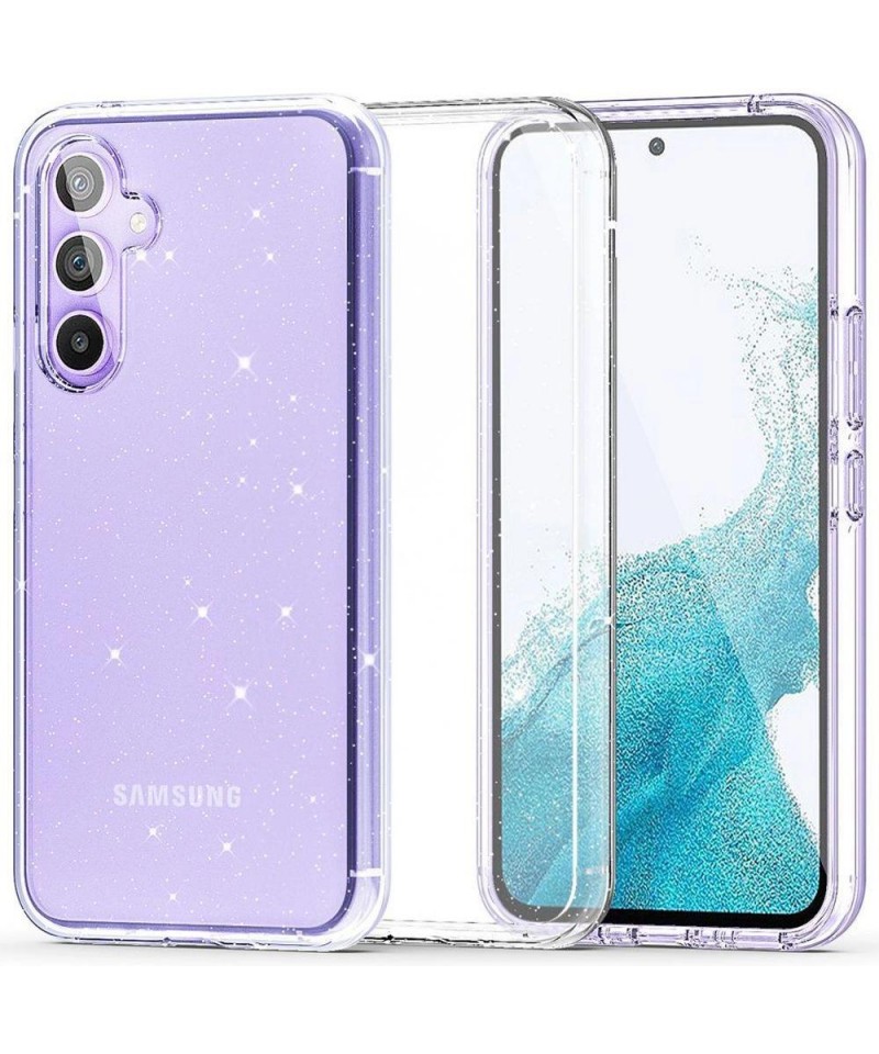 Tech-Protect FlexAir Hybrid Case for Samsung Galaxy S23 FE - Clear-Glitter