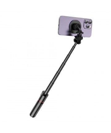 Tech-Protect L06S Bluetooth magnetic selfie stick with MagSafe, remote control, tripod up to 82cm and 360 head - black
