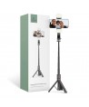 Tech-Protect L05S Bluetooth Selfie Stick with Tripod up to 105cm with LED Light - Black