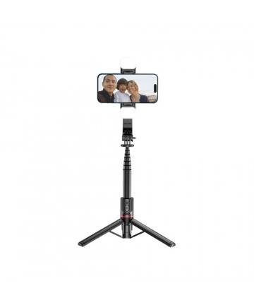 Tech-Protect L05S Bluetooth Selfie Stick with Tripod up to 105cm with LED Light - Black