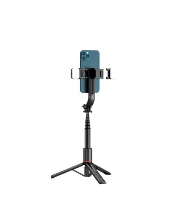 Tech-Protect L05S Bluetooth Selfie Stick with Tripod up to 105cm with LED Light - Black