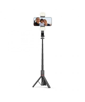 Tech-Protect L05S Bluetooth Selfie Stick with Tripod up to 105cm with LED Light - Black