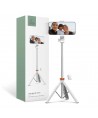 Tech-Protect L03S Bluetooth selfie stick with remote control, tripod up to 148cm and 180 head - white