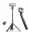 Tech-Protect L03S Bluetooth selfie stick with remote control, tripod up to 148cm and 180 head - white