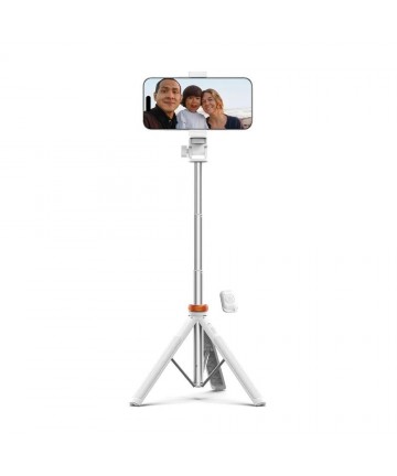 Tech-Protect L03S Bluetooth selfie stick with remote control, tripod up to 148cm and 180 head - white