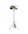 Tech-Protect L03S Bluetooth selfie stick with remote control, tripod up to 148cm and 180 head - white