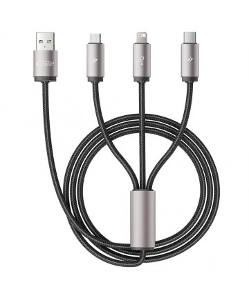 Tech-Protect UltraBoost 3in1 USB-A - Lightning / USB-C / micro USB 3.5A cable 1m - gray