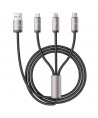 Tech-Protect UltraBoost 3in1 USB-A - Lightning / USB-C / micro USB 3.5A cable 1m - gray